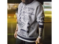 马登男士烟灰色工装毛衣，直降领券仅79.9