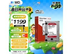西部数据CMR NAS硬盘京东秒杀低至1089元