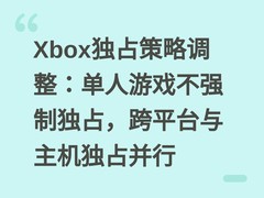 Xbox独占策略调整：单人游戏不强制独占，跨平台与主机独占并行