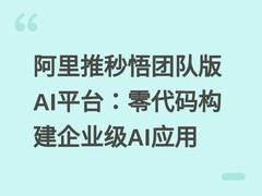 阿里推秒悟团队版AI平台：零代码构建企业级AI应用
