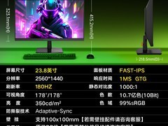 泰坦军团P2410R电竞显示器605元