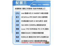 英特尔i5-14600KF+RTX5060Ti游戏主机