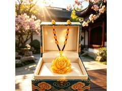 爆款黄色牡丹花吊坠项链热卖！到手仅59.99元