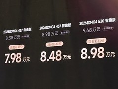 2026款MG4北京车展上市，售价6.58万起，续航530km，月销破万