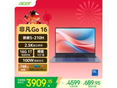 宏碁非凡Go 16英寸轻薄本补贴后3994元