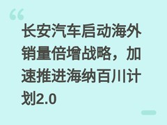 长安汽车启动海外销量倍增战略，加速推进海纳百川计划2.0
