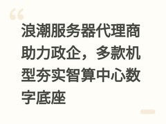 浪潮服务器代理商助力政企，多款机型夯实智算中心数字底座