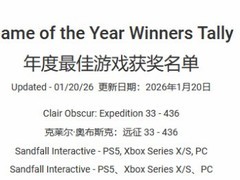 光与影：33号远征队登顶年度最佳游戏历史榜首