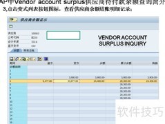 SAP供应商待付款余额解析