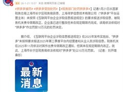 拼多多运营方因未按时报送涉税信息被罚10万元