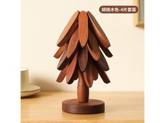 诞树隔热垫胡桃色四片装