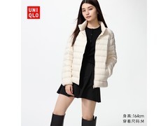 优衣库乳白色S码羽绒茄克5折249元