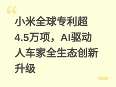 小米全球专利超4.5万项，AI驱动人车家全生态创新升级
