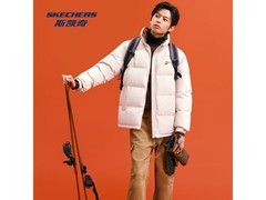 斯凯奇拼色立领羽绒服281元