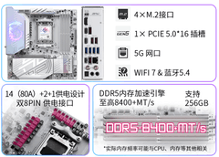 微星MPG B850M EDGE TI MAX WIFI主板上市：银白刀锋，性能与颜值兼具