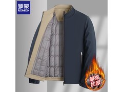 罗蒙藏青色XL加棉茄克衫到手仅68.5元