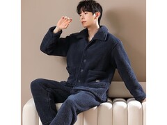 雪中飞男士珊瑚绒睡衣套装