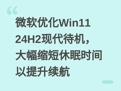 微软优化Win11 24H2现代待机，大幅缩短休眠时间以提升续航