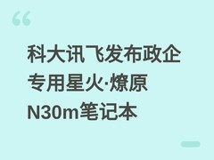 科大讯飞发布政企专用星火·燎原N30m笔记本