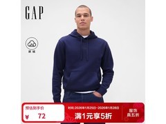 Gap秋季Logo刺绣抓绒卫衣1件5折72元