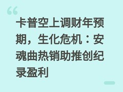 卡普空上调财年预期，生化危机：安魂曲热销助推创纪录盈利