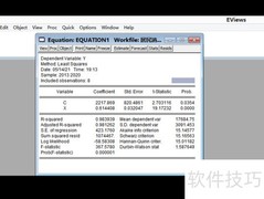 EViews查看因变量残差方法