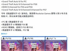 GTA6延期引发玩家焦虑：十年内或难见GTA7与全新IP