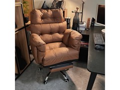 欧吉咖色真皮老板椅立减20%仅464元