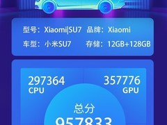 小米SU7车机跑分曝光，流畅度跻身第一梯队