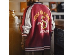 马登工装蟒纹开衫毛衣