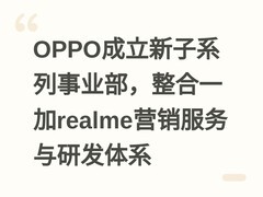 OPPO成立新子系列事业部，整合一加realme营销服务与研发体系