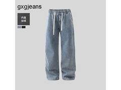 gxgjeans冬款加绒直筒牛仔裤5折124元