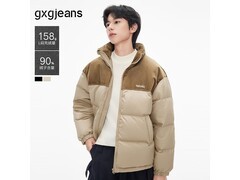 gxgjeans美式羽绒服灯芯绒拼接 5 折入手