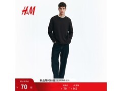 H&amp;M秋季新款男装打底T恤5折39.5元
