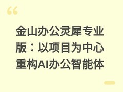 金山办公灵犀专业版：以项目为中心重构AI办公智能体