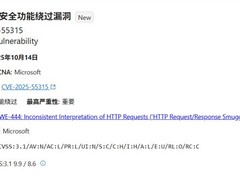 微软紧急修复ASP.NET Core高危漏洞CVE-2025-55315