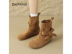 达芙妮棕色中筒短靴京东低至68.07元