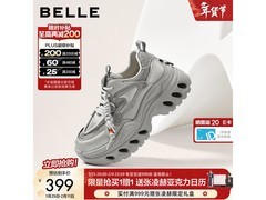 百丽复古亮片老爹鞋女