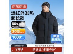 京东京造男款户外羽绒服5折仅399元