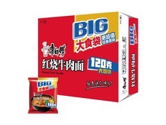 康师傅大食袋红烧牛肉面整箱24袋87.6元，速购！