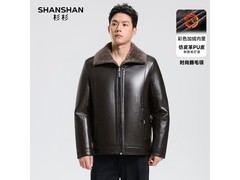 杉杉男士加绒毛领皮衣，限时清仓149元！