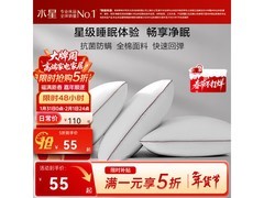 京东促水星家纺百丽丝对枕，55元一对