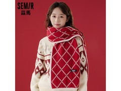 森马新年红色女士围巾礼盒