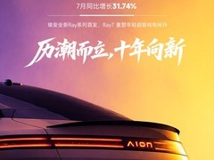 昊铂埃安发布7月销量达3.5万台，十周年推全新中大型轿车Ray 7