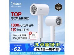七夕特惠！美的1亿负离子电吹风，满200减25仅73.06元