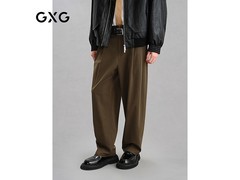 GXG冬季咖色宽松直筒西裤低至124元