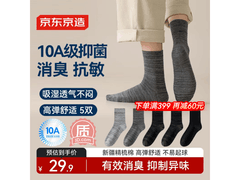 京东京造新疆棉拼纱色5双袜低至17.55元