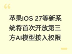 苹果iOS 27等新系统将首次开放第三方AI模型接入权限