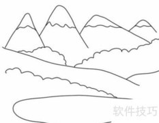 巍巍山脉简笔画