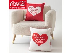 可口可乐水晶绒抱枕，一对仅售14.9元！